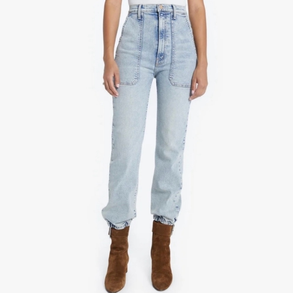 High-Waisted Mother Wrapper Patch Jeans